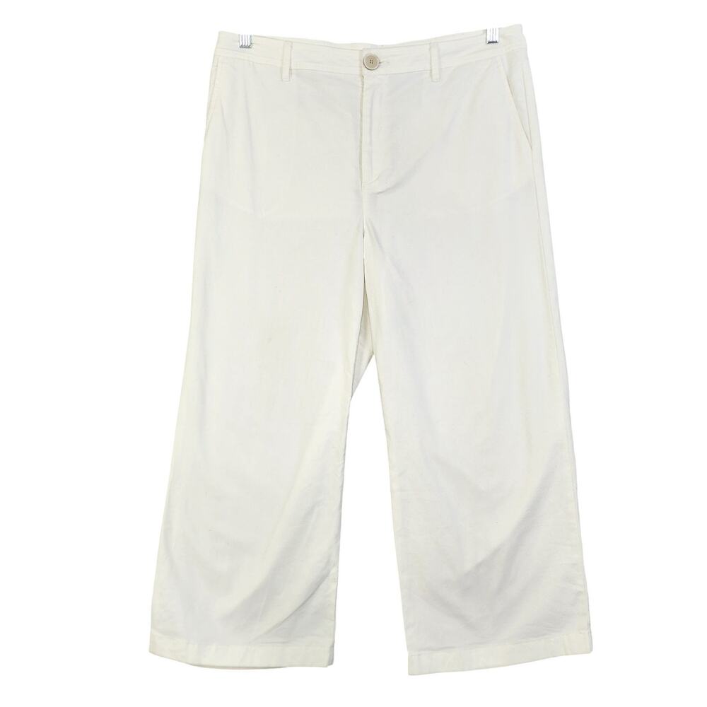 J Jill Womens Wide Leg Pants Size 14 White High Rise Loose Fit‎ Casual Beachy